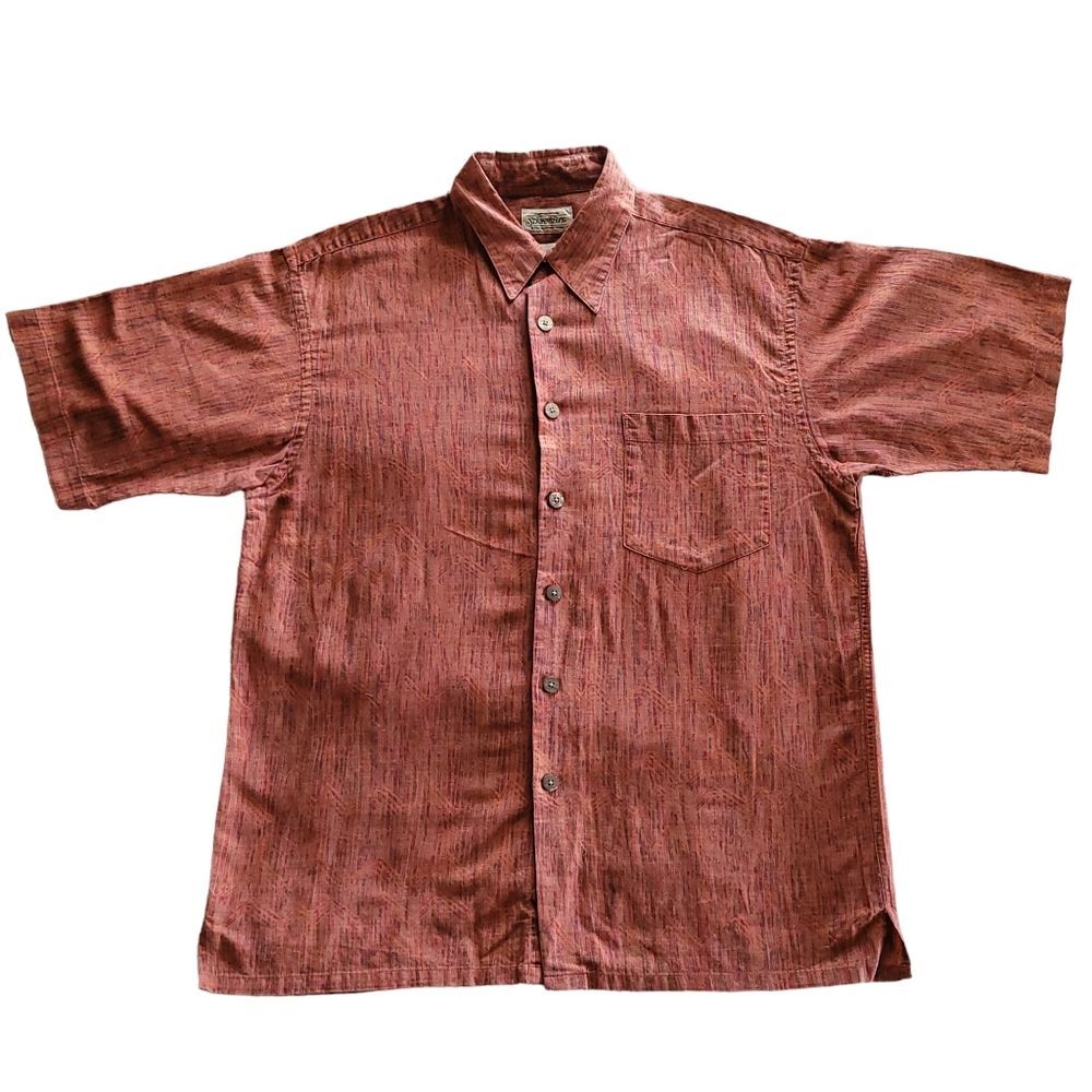 St John’s Bay Red Linen Cotton Short Sleeve Top Vacation Vibe Size Medium